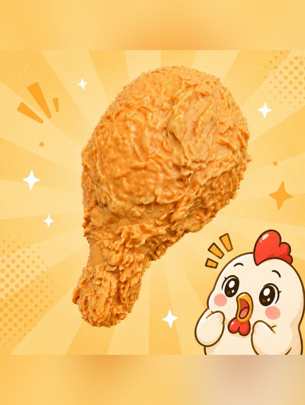 JUMBO Fried Chicken Squishy – Stress Toy ☆ Giant Drumstick Squishy ☆ Gag Gift